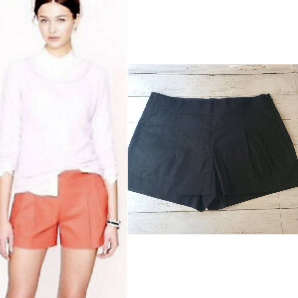 J.crew black pleated dress shorts structured size 4